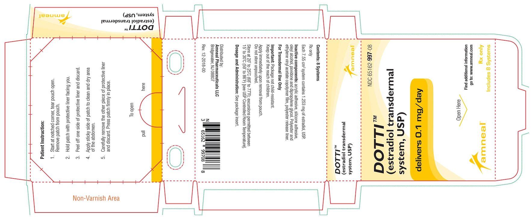 Dotti® 0.1Mg/24Hr Estradiol Transdermal Patch (VivelleDot) 8 Patches