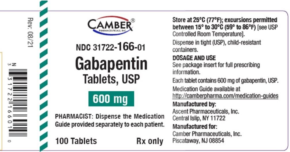 Gabapentin 600Mg (Neurontin) 100 Tabs